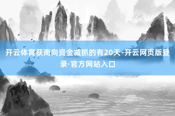开云体育获南向资金减抓的有20天-开云网页版登录·官方网站入口
