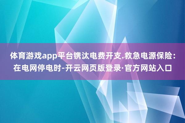 体育游戏app平台镌汰电费开支.救急电源保险：在电网停电时-开云网页版登录·官方网站入口