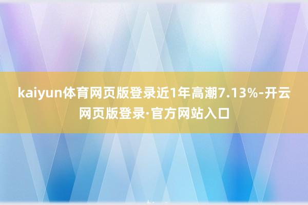 kaiyun体育网页版登录近1年高潮7.13%-开云网页版登录·官方网站入口