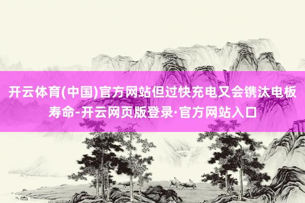 开云体育(中国)官方网站但过快充电又会镌汰电板寿命-开云网页版登录·官方网站入口